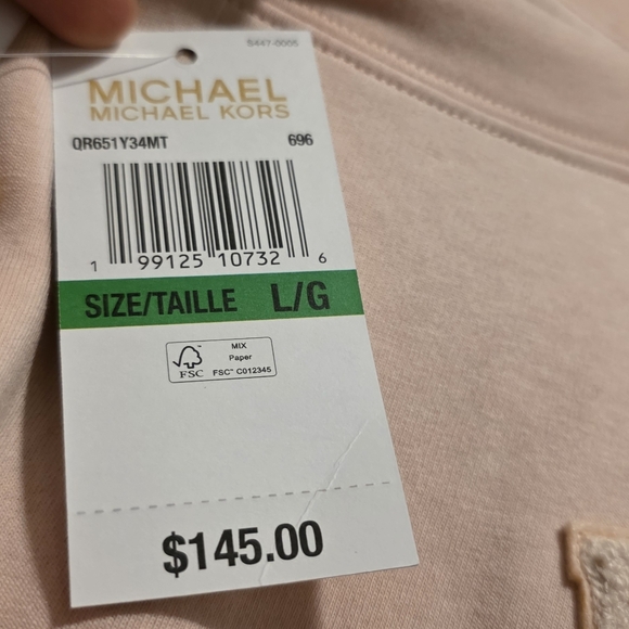 Michael Kors Cropped Sweatshirt – Relaxed Fit – Blush Pink - Picture 4 of 4